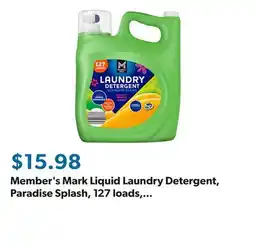 Sam's Club Member's Mark Liquid Laundry Detergent, Paradise Splash, 127 loads, 196 fl. oz offer