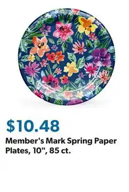 Sam's Club Member's Mark Spring Paper Plates, 10, 85 ct offer