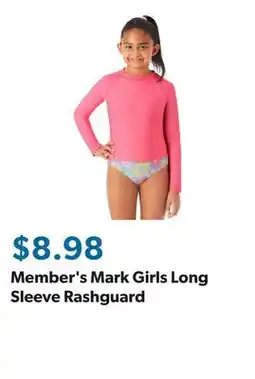 Sam's Club Member's Mark Girls Long Sleeve Rashguard offer
