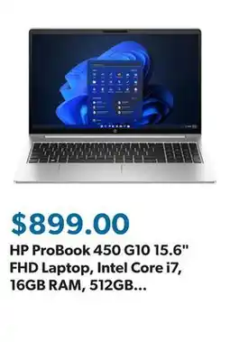Sam's Club HP ProBook 450 G10 15.6 FHD Laptop, Intel Core i7, 16GB RAM, 512GB SSD, Windows 11 Pro offer