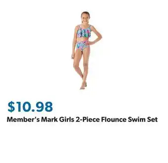 Sam's Club Member's Mark Girls 2-Piece Flounce Swim Set offer
