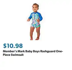 Sam's Club Member's Mark Baby Boys Rashguard One-Piece Swimsuit offer