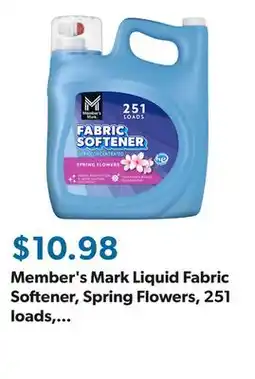 Sam's Club Member's Mark Liquid Fabric Softener, Spring Flowers, 251 loads, 170 fl. oz offer