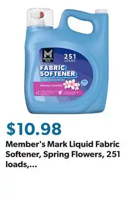Sam's Club Member's Mark Liquid Fabric Softener, Spring Flowers, 251 loads, 170 fl. oz offer