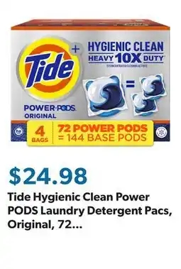 Sam's Club Tide Hygienic Clean Power PODS Laundry Detergent Pacs, Original, 72 Ct offer