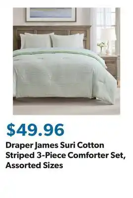 Sam's Club Draper James Suri Cotton Striped 3-Piece Comforter Set, Assorted Sizes offer