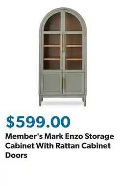 Sam's Club Member's Mark Enzo Storage Cabinet With Rattan Cabinet Doors offer