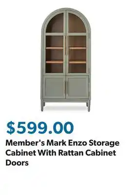 Sam's Club Member's Mark Enzo Storage Cabinet With Rattan Cabinet Doors offer