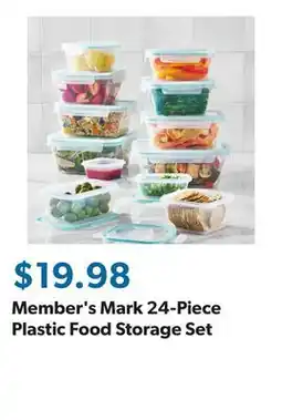 Sam's Club Member's Mark 24-Piece Plastic Food Storage Set offer