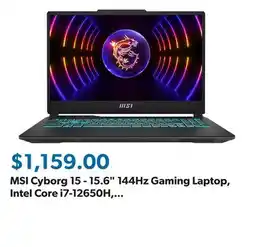 Sam's Club MSI Cyborg 15 - 15.6 144Hz Gaming Laptop, Intel Core i7-12650H, 16GB DDR5, 1TB NVME SSD, Windows 11 offer