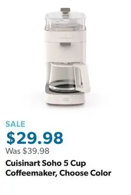 Sam's Club Cuisinart Soho 5 Cup Coffeemaker, Choose Color offer
