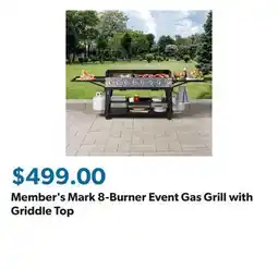 Sam's Club Member's Mark 8-Burner Event Gas Grill with Griddle Top offer