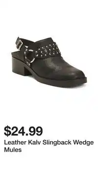 TJ Maxx Leather Kalv Slingback Wedge Mules offer