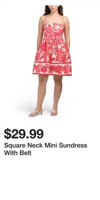 TJ Maxx Square Neck Mini Sundress With Belt offer