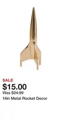TJ Maxx 14in Metal Rocket Decor offer