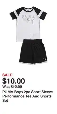 TJ Maxx PUMA Boys 2pc Short Sleeve Performance Tee And Shorts Set offer