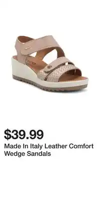 TJ Maxx Made In Italy Leather Comfort Wedge Sandals offer