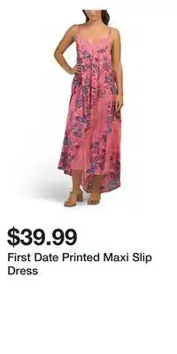 TJ Maxx First Date Printed Maxi Slip Dress offer