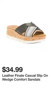 TJ Maxx Leather Finale Casual Slip On Wedge Comfort Sandals offer