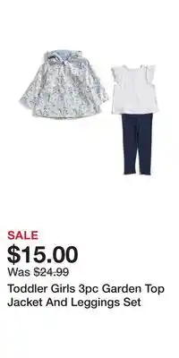 TJ Maxx Toddler Girls 3pc Garden Top Jacket And Leggings Set offer