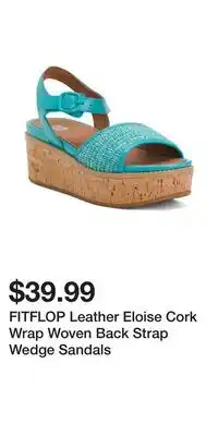 TJ Maxx FITFLOP Leather Eloise Cork Wrap Woven Back Strap Wedge Sandals offer