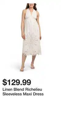 TJ Maxx Linen Blend Richelieu Sleeveless Maxi Dress offer