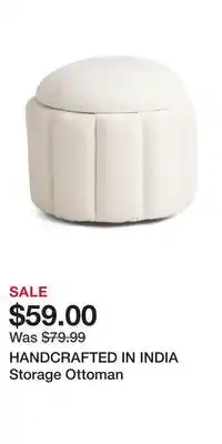 TJ Maxx HANDCRAFTED IN INDIA Storage Ottoman offer