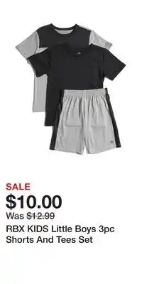 TJ Maxx RBX KIDS Little Boys 3pc Shorts And Tees Set offer