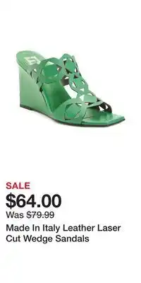TJ Maxx Made In Italy Leather Laser Cut Wedge Sandals offer