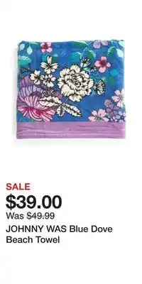 TJ Maxx JOHNNY WAS Blue Dove Beach Towel offer