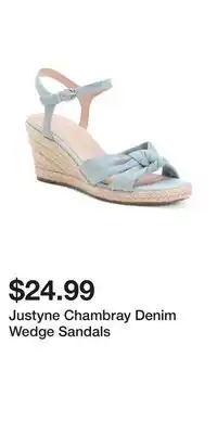 TJ Maxx Justyne Chambray Denim Wedge Sandals offer