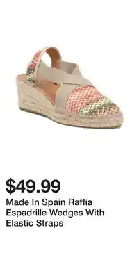 TJ Maxx Made In Spain Raffia Espadrille Wedges With Elastic Straps offer