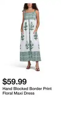 TJ Maxx Hand Blocked Border Print Floral Maxi Dress offer