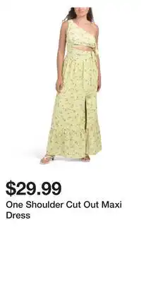 TJ Maxx One Shoulder Cut Out Maxi Dress offer
