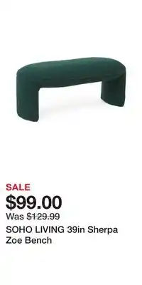 TJ Maxx SOHO LIVING 39in Sherpa Zoe Bench offer