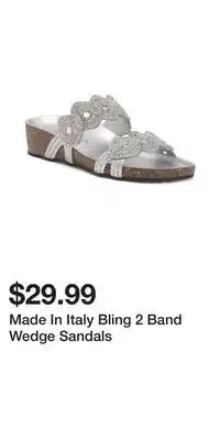 TJ Maxx Made In Italy Bling 2 Band Wedge Sandals offer