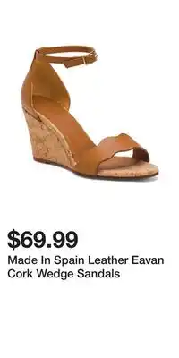 TJ Maxx Made In Spain Leather Eavan Cork Wedge Sandals offer