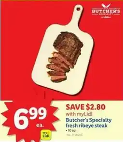 Lidl Butcher's specialty fresh ribeye steak offer
