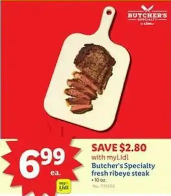 Lidl Butcher's specialty fresh ribeye steak offer