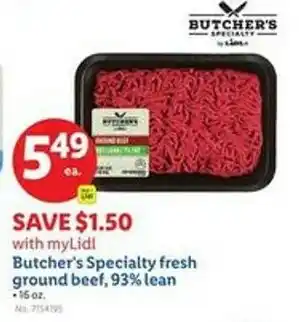 Lidl Butcher's specialty fresh ground beef, 93% lean offer