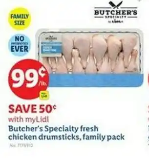 Lidl Butcher's specialty fresh chicken drumsticks, family pack offer
