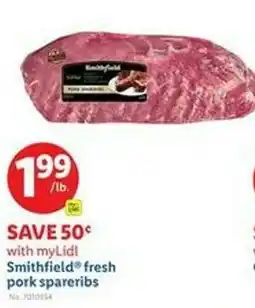 Lidl Smithfield fresh pork spareribs offer