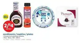 Lidl Condiments napkins plates offer