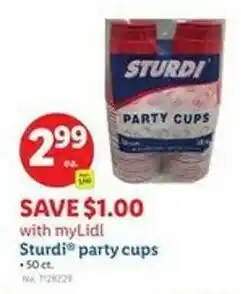 Lidl Sturdi party cups offer