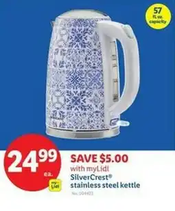 Lidl SilverCrest stainless steel kettle offer