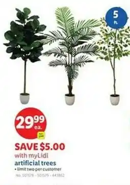 Lidl Artificial trees offer