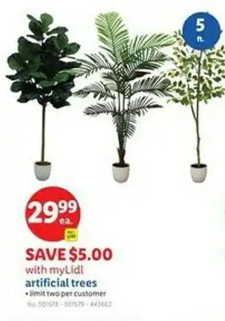 Lidl Artificial trees offer
