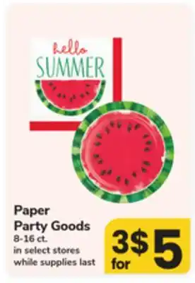ACME Paper Party Goods offer