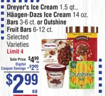 Smart & Final Dreyer's Ice Cream , Häagen-Dazs Ice Cream or Outshine Fruit Bars offer