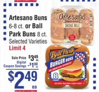 Smart & Final Artesano Buns or Ball Park Buns offer